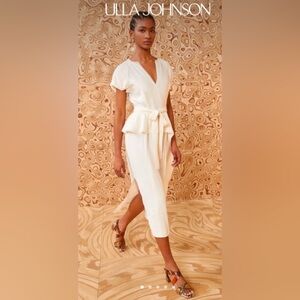 Ulla Johnson - Demetria Crepe Peplum Belted Midi-Dress